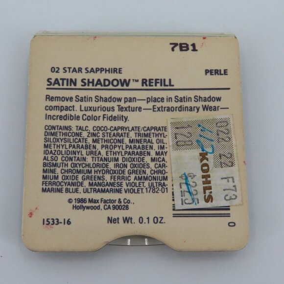 Max Factor 02 Star Sapphire Satin Shadow Refill Eyeshadow 1986 Vintage Deadstock - Picture 3 of 8